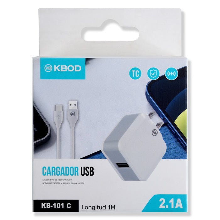 Charger with Type C Cable - KBOD KB - 101 - C - Case Bulk