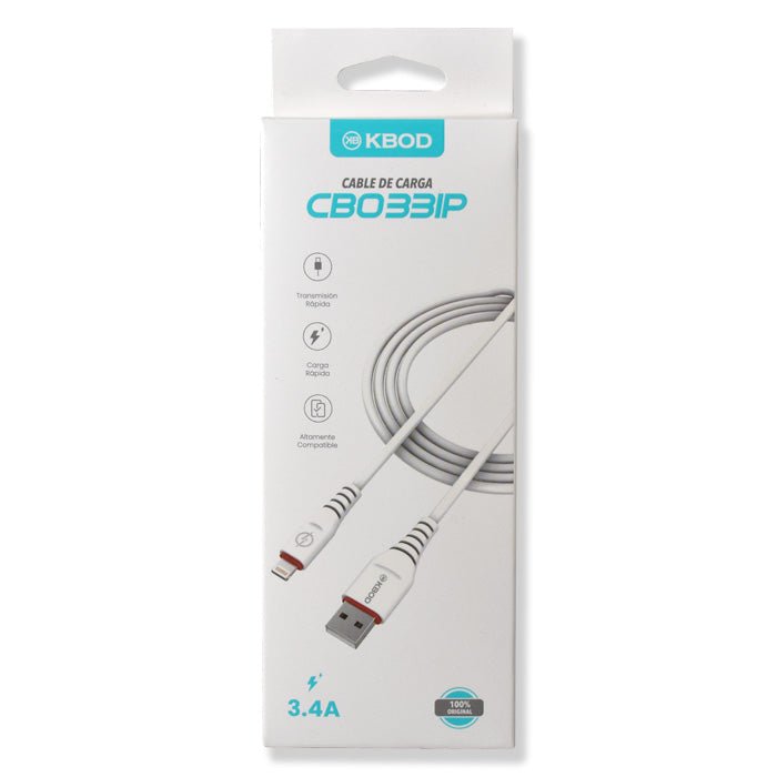 Lightning Cable for iPhone 3.3ft Fast Charging KBOD CBO - 33IP - Case Bulk