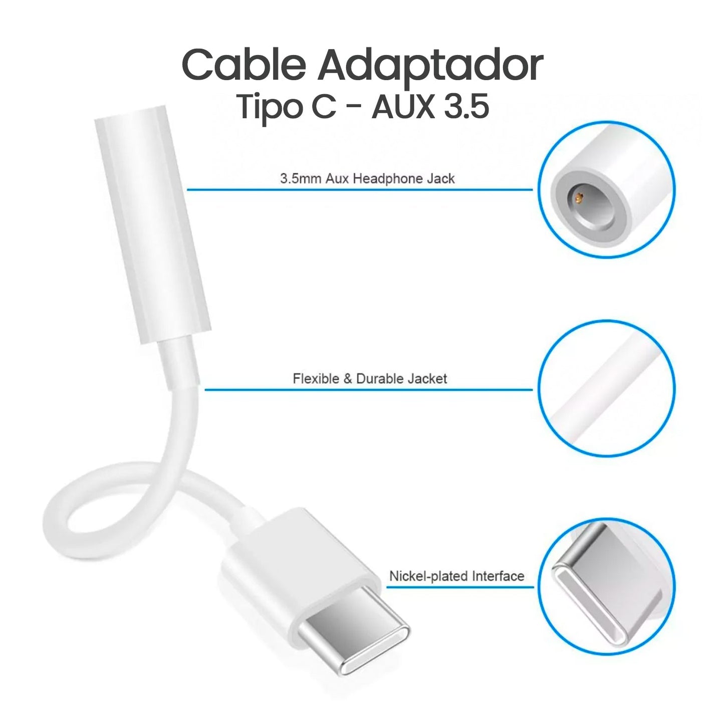 Usb C to 3.5mm Headphone Adapter - KBAUXC - Case Bulk