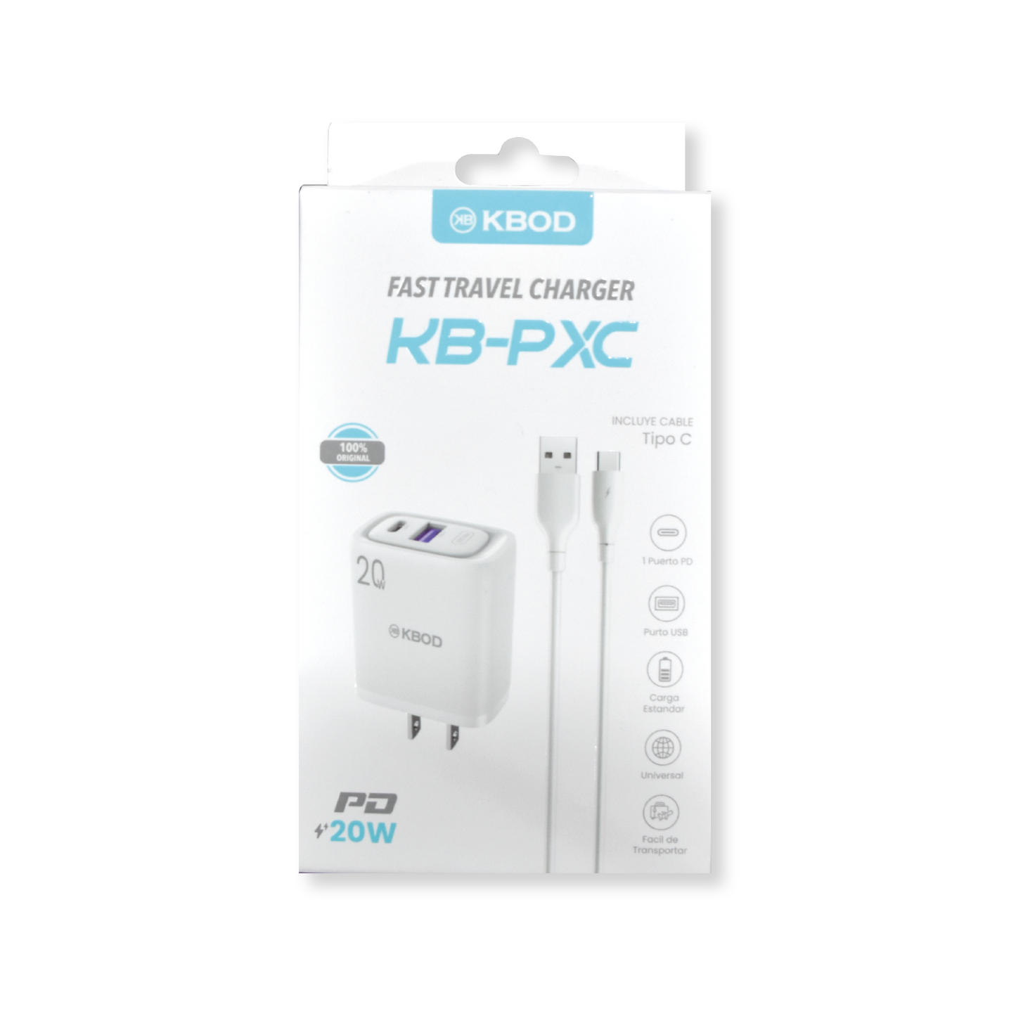 Cargador con cable tipo C - KBOD KB-PXC