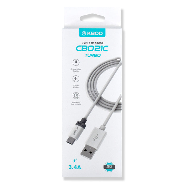 Cable USB tipo C de 3,3 pies con carga rápida KBOD CBO-21C