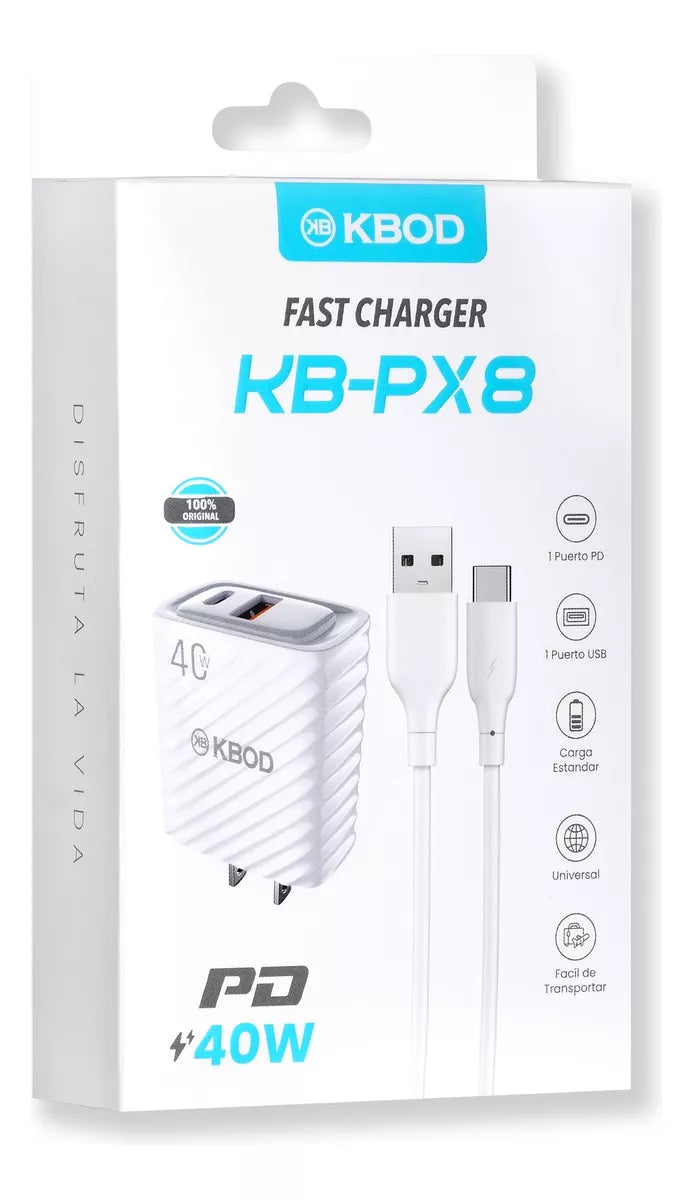 Cargador con cable tipo C - KB-PX8