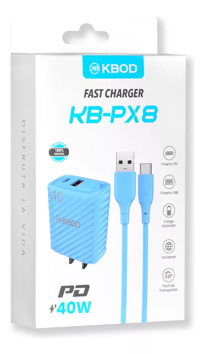 Cargador con cable tipo C - KB-PX8