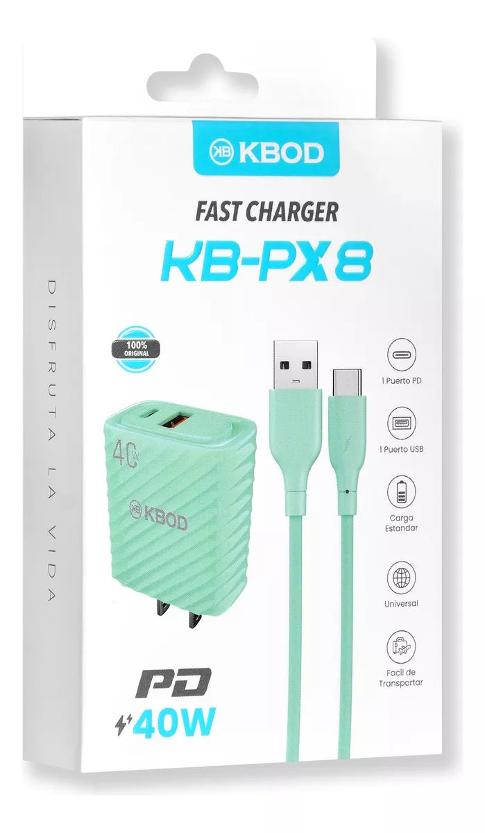 Cargador con cable tipo C - KB-PX8