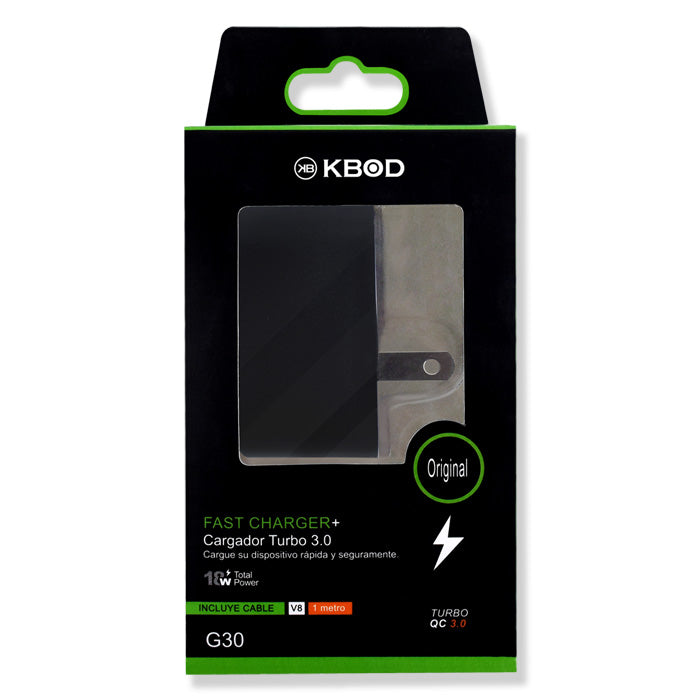 Charger with Type V8 Cable - MicroUSB - KBOD G30