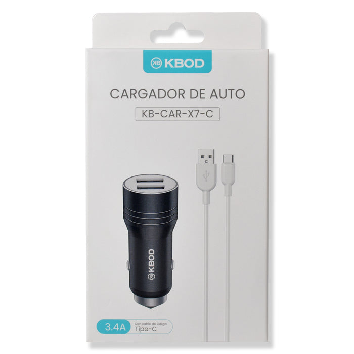 Cargador de coche USB y tipo C KBOD KBCARX7C