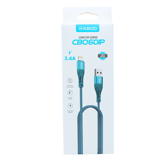 Cable Lightning para iPhone de 3,3 pies de carga rápida KBOD CBO-60IP