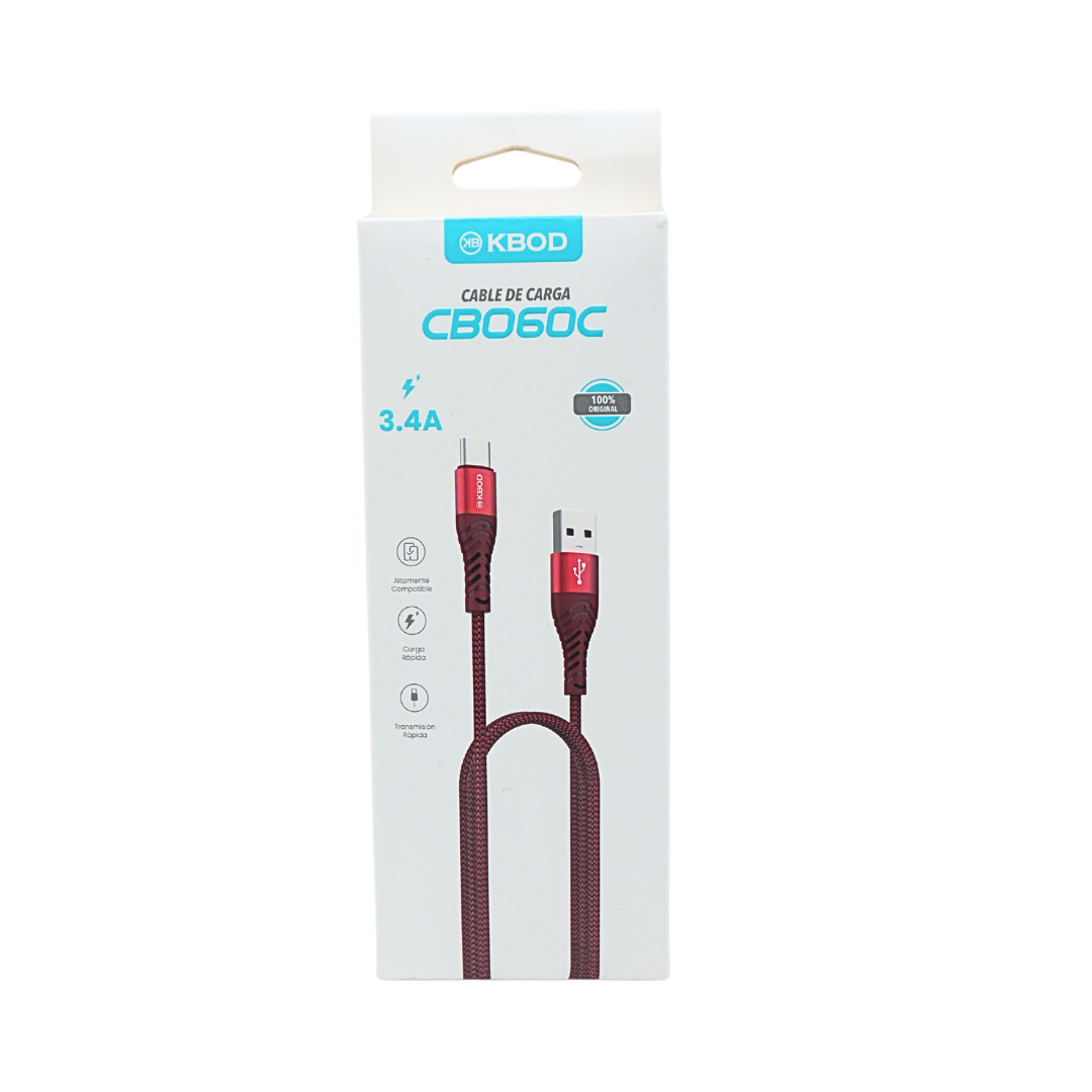 Cable USB tipo C de 3,3 pies con carga rápida KBOD CBO-60C