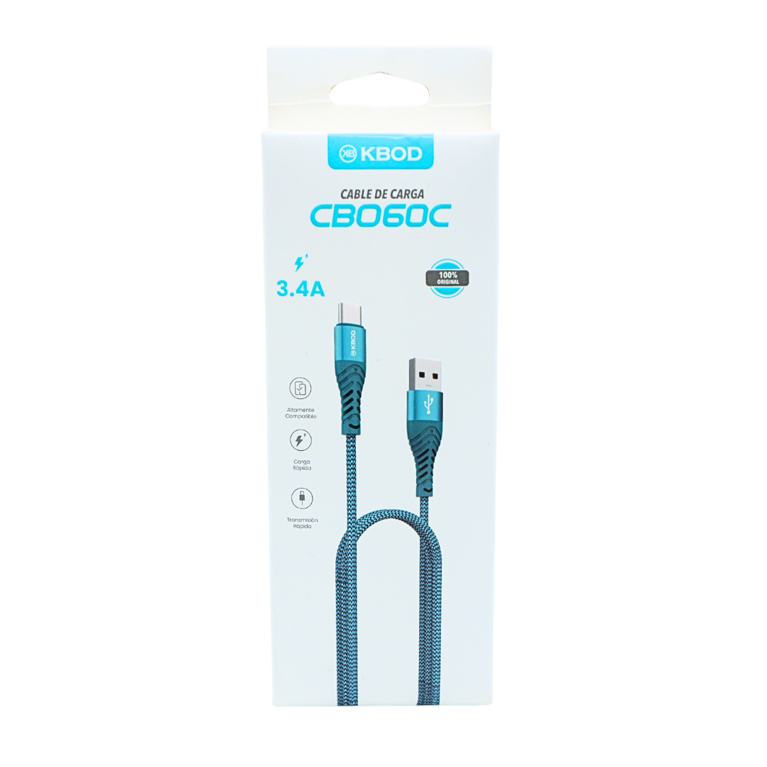 Cable USB tipo C de 3,3 pies con carga rápida KBOD CBO-60C