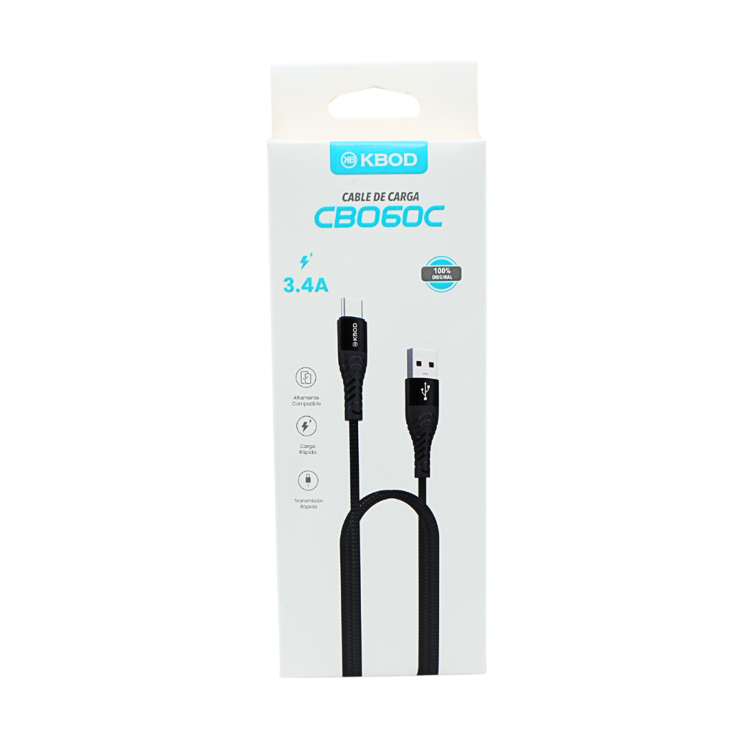 Cable USB tipo C de 3,3 pies con carga rápida KBOD CBO-60C