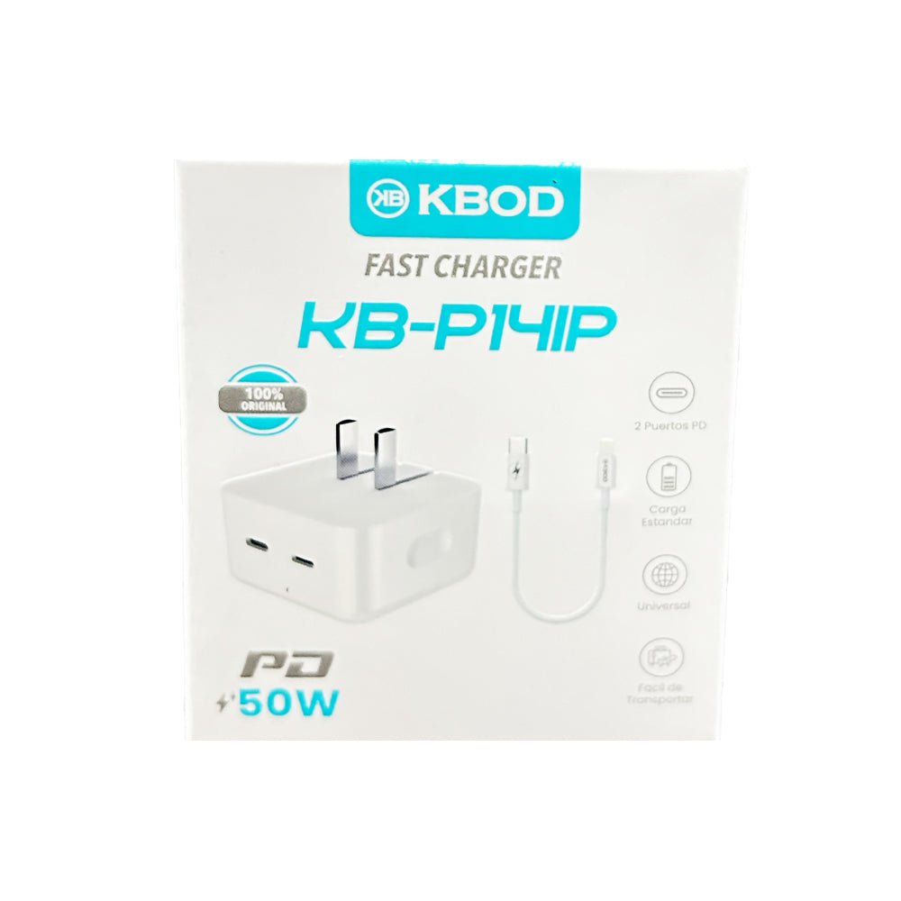 Charger with Type C to Lightning Cable for iPhone - KBP14IP - Case Bulk