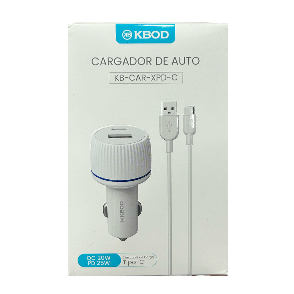 Cargador de coche USB y tipo C KBOD KB-CAR-XPD-C